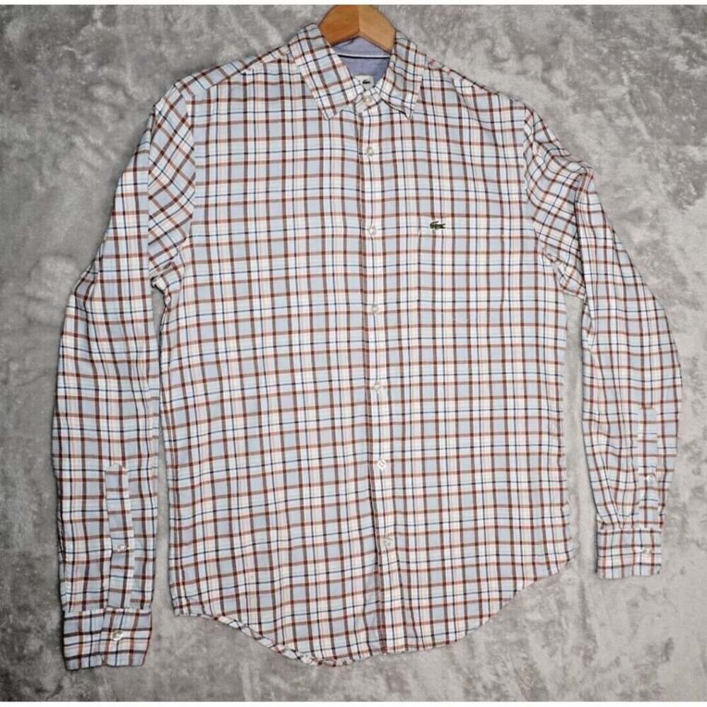 Lacoste Extra Slim Fit Plaid Button-Up Shirt - Men's Size Small